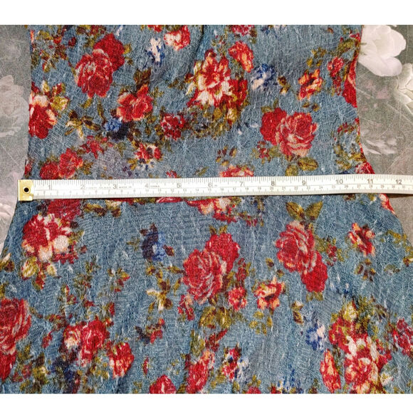 Sequin Hearts Fit & Flare Dress Cap Sleeve Navy Red Rose Floral Womens Size 1 - Picture 7 of 8